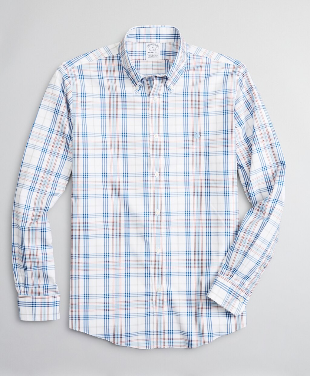Brooks Brothers Men Stretch Regent Fitted Sport Shirt, Non-Iron Multi-Plaid