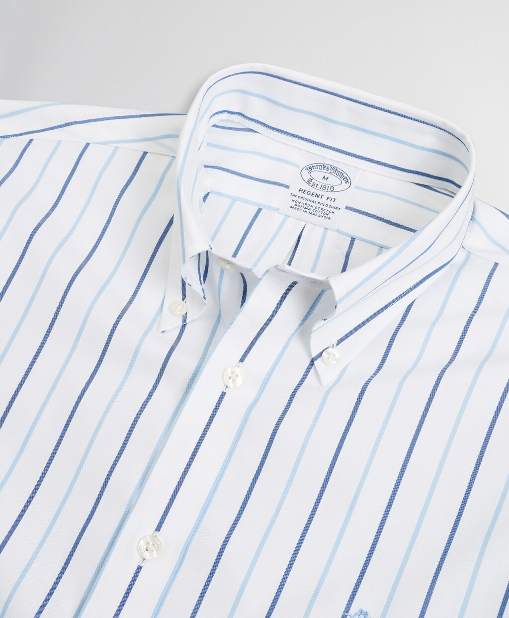 Brooks Brothers Men Stretch Regent Fitted Sport Shirt, Non-Iron Stripe