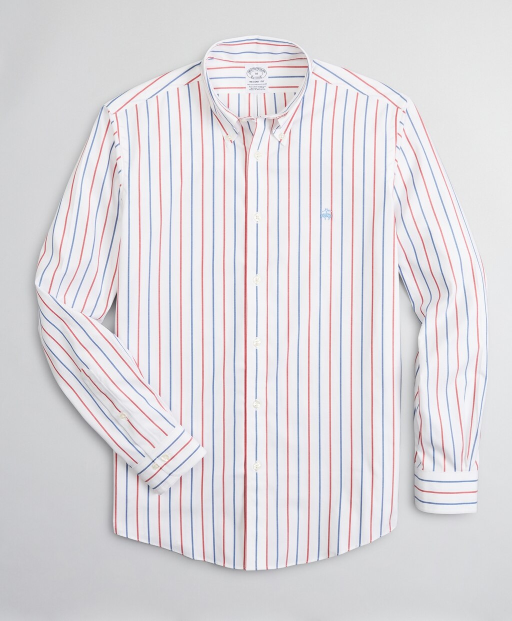 Brooks Brothers Men Stretch Regent Fitted Sport Shirt, Non-Iron Stripe