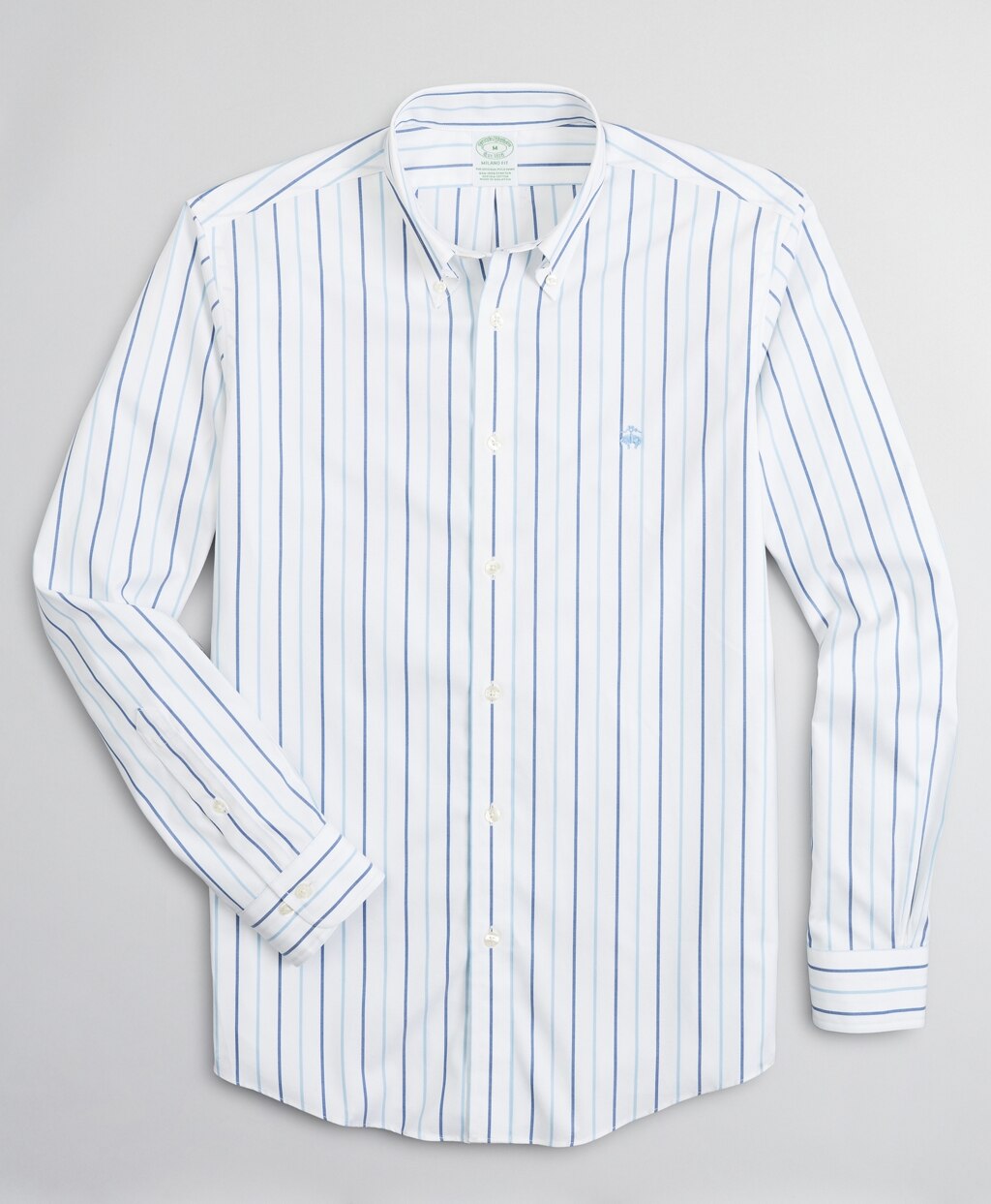 Brooks Brothers Men Stretch Milano Slim-Fit Sport Shirt, Non-Iron Stripe