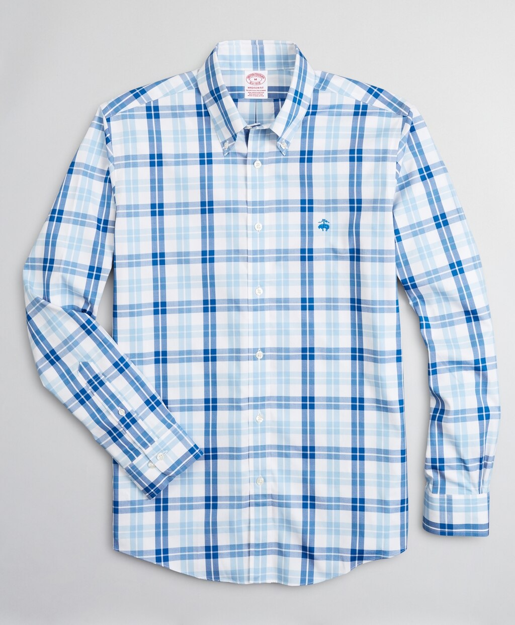 Brooks Brothers Men Stretch Madison Classic-Fit Sport Shirt, Non-Iron Check