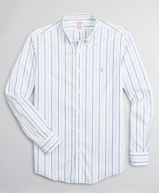 Brooks Brothers Men Stretch Madison Classic-Fit Sport Shirt, Non-Iron Stripe