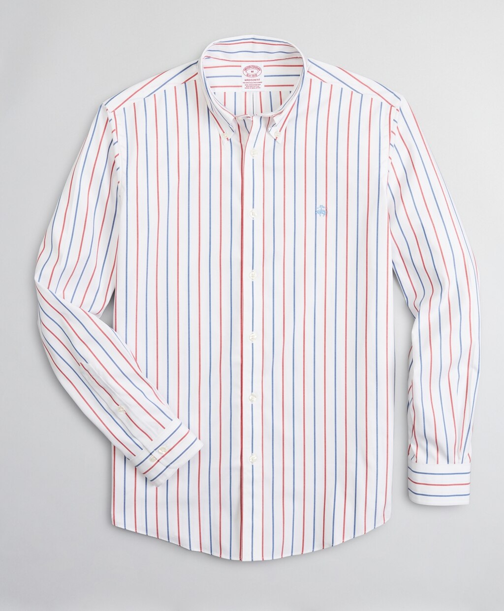 Brooks Brothers Men Stretch Madison Classic-Fit Sport Shirt, Non-Iron Stripe