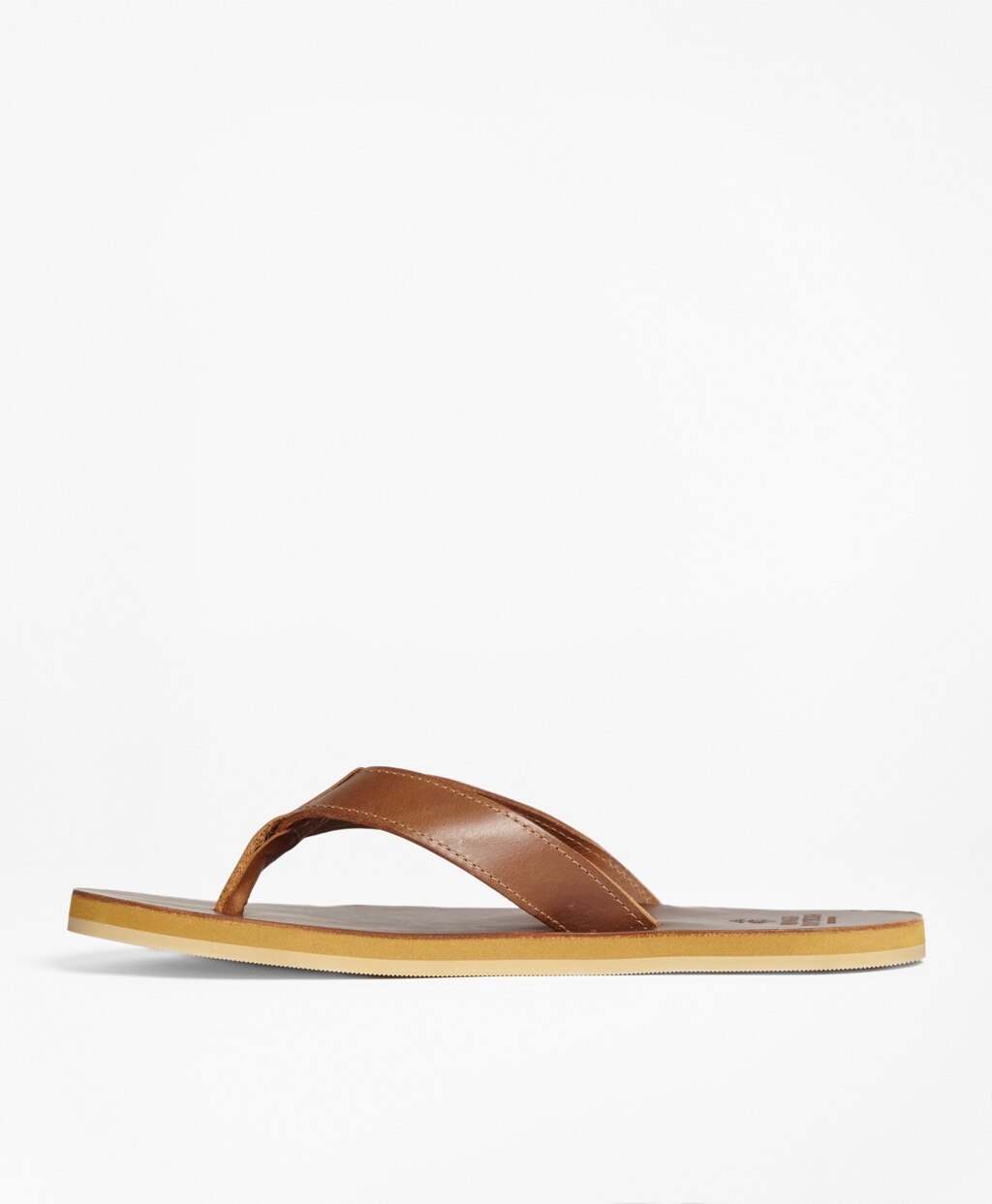 Brooks Brothers Men Leather Flip-Flops