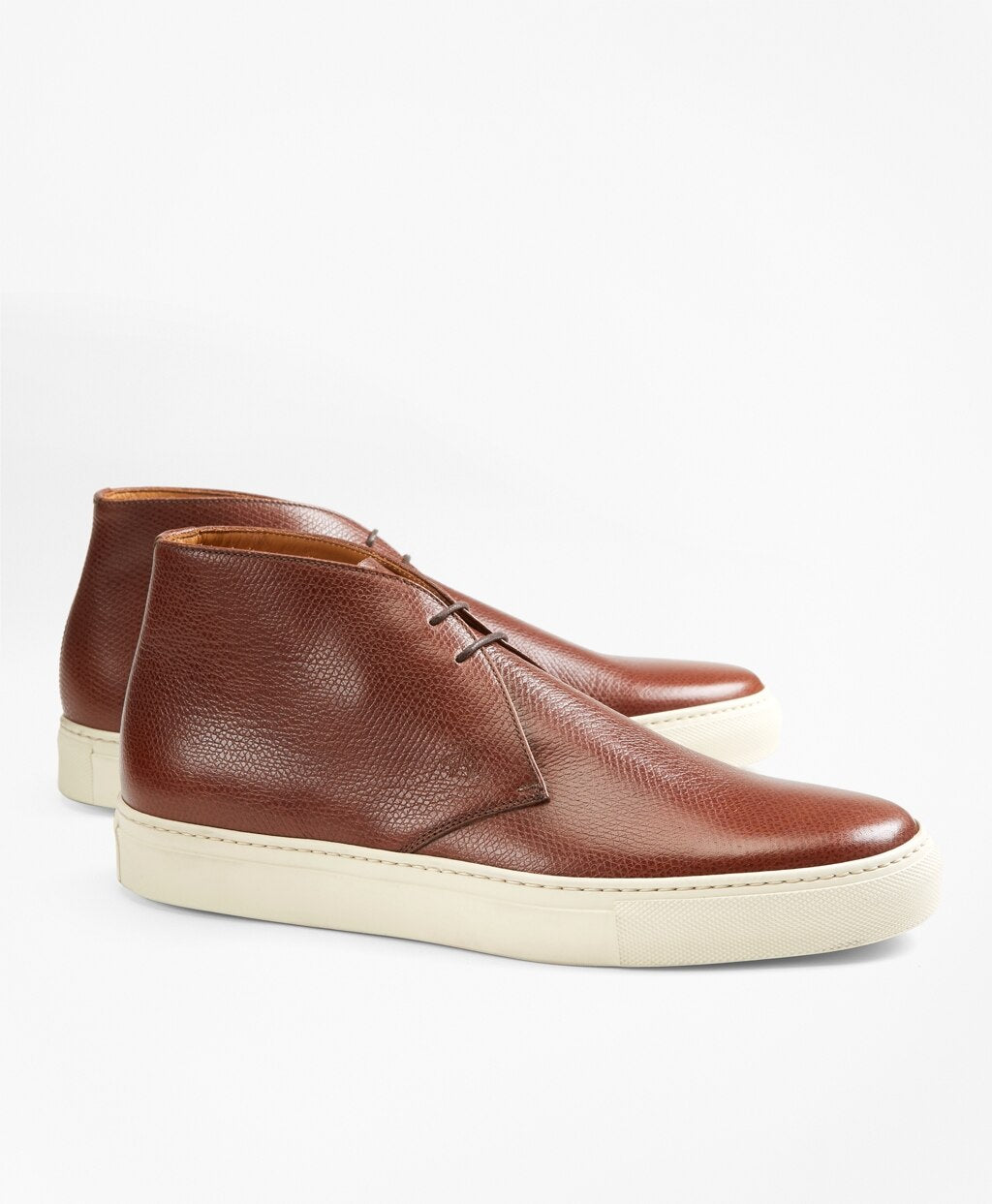 Brooks Brothers Men 1818 Footwear Textured Leather Chukka Sneakers