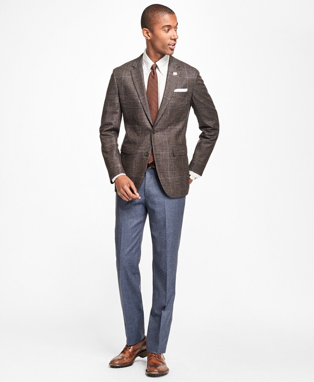 Brooks Brothers Men Milano Fit Stretch Flannel Trousers