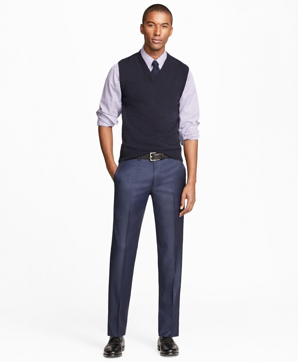 Brooks Brothers Men Milano Fit Stretch Wool Trousers