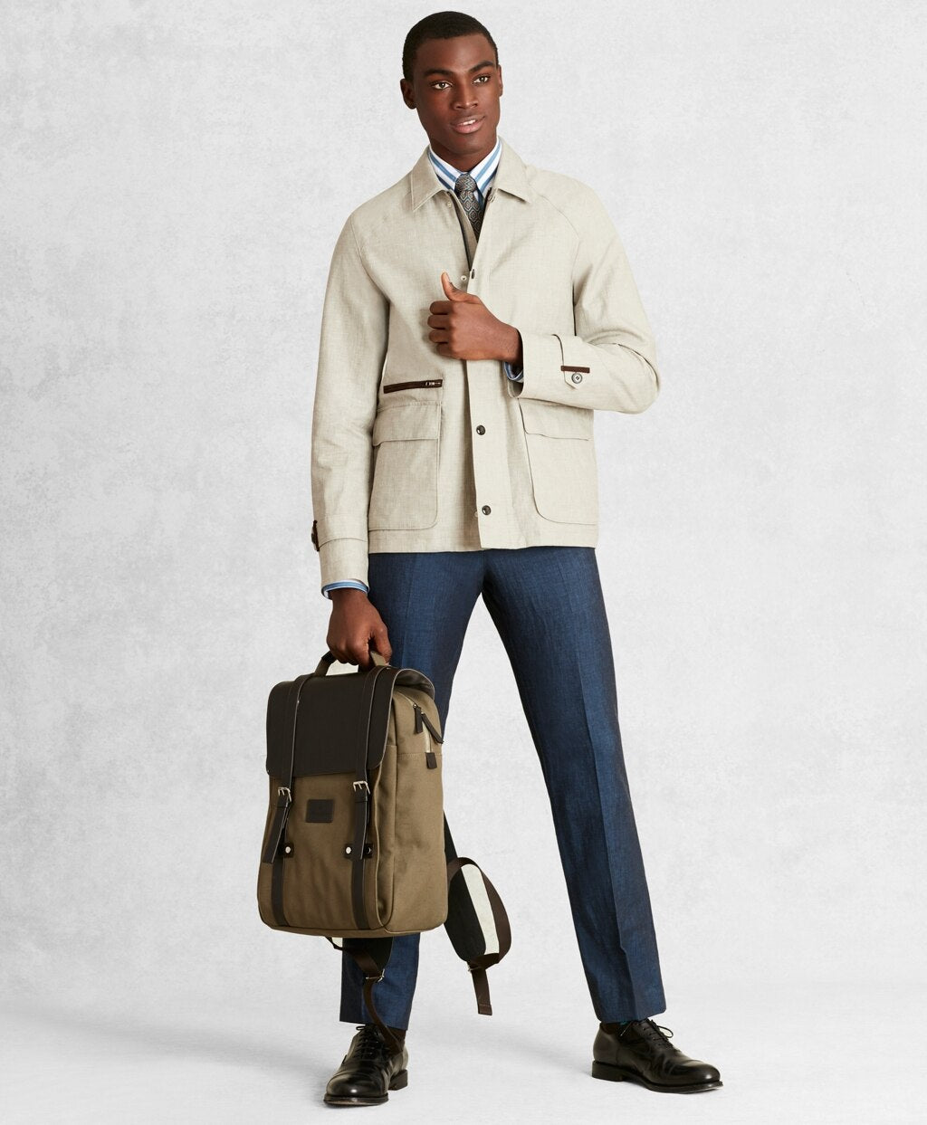 Brooks Brothers Men Golden Fleece® Linen Cotton Chino Trousers