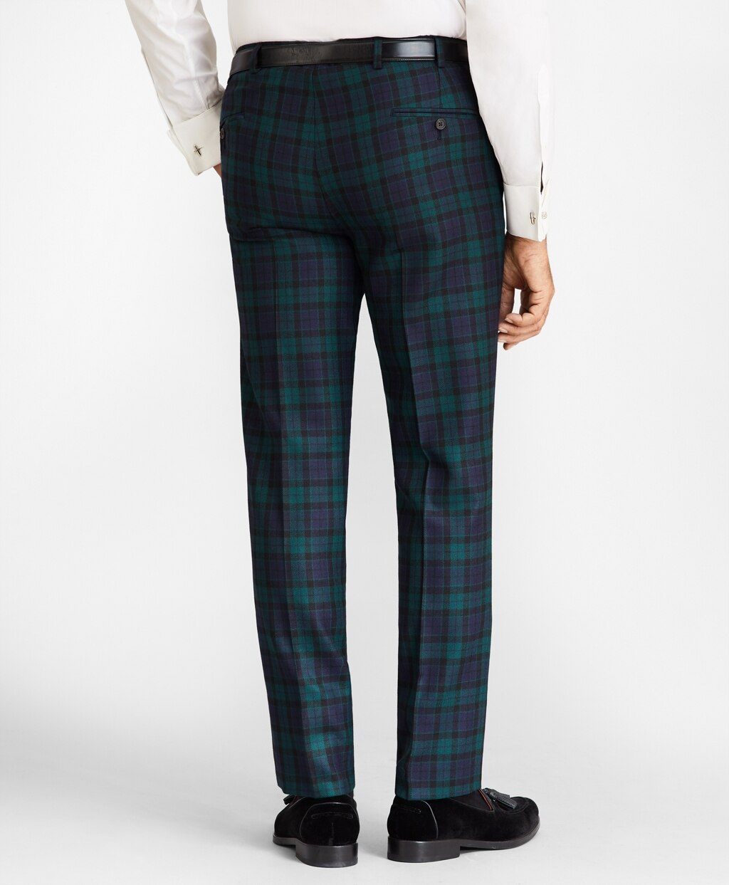 Brooks Brothers Men Madison Fit Black Watch Wool Trousers