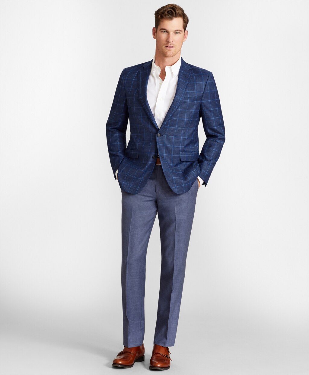 Brooks Brothers Men Regent Fit Wool Trousers