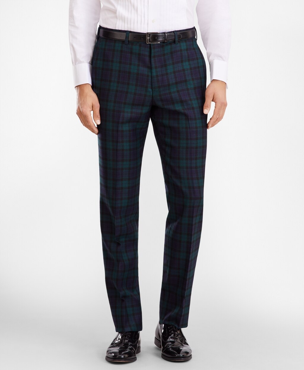 Brooks Brothers Men Regent Fit Black Watch Wool Trousers