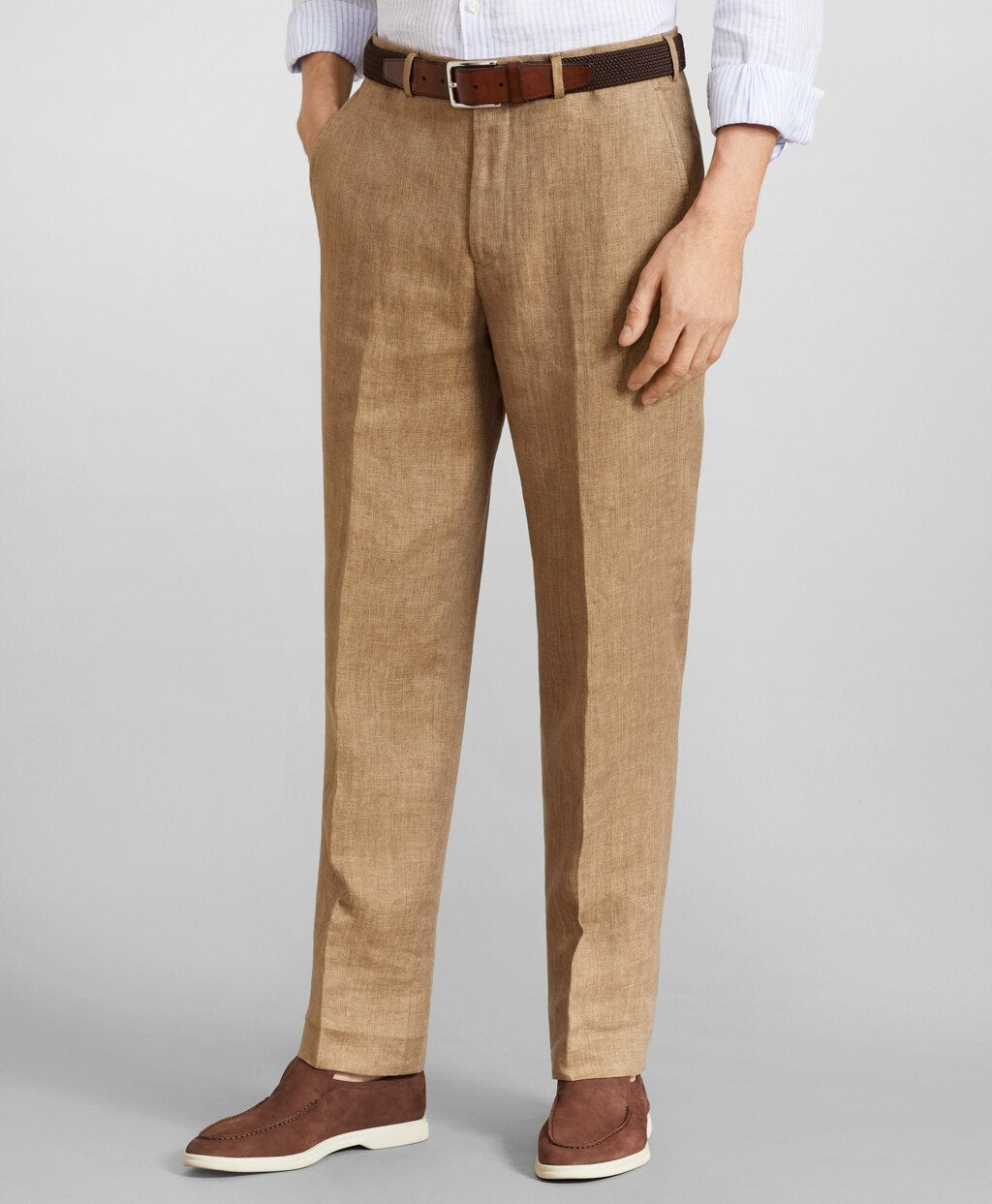 Brooks Brothers Men Regent Fit Herringbone Linen Trousers