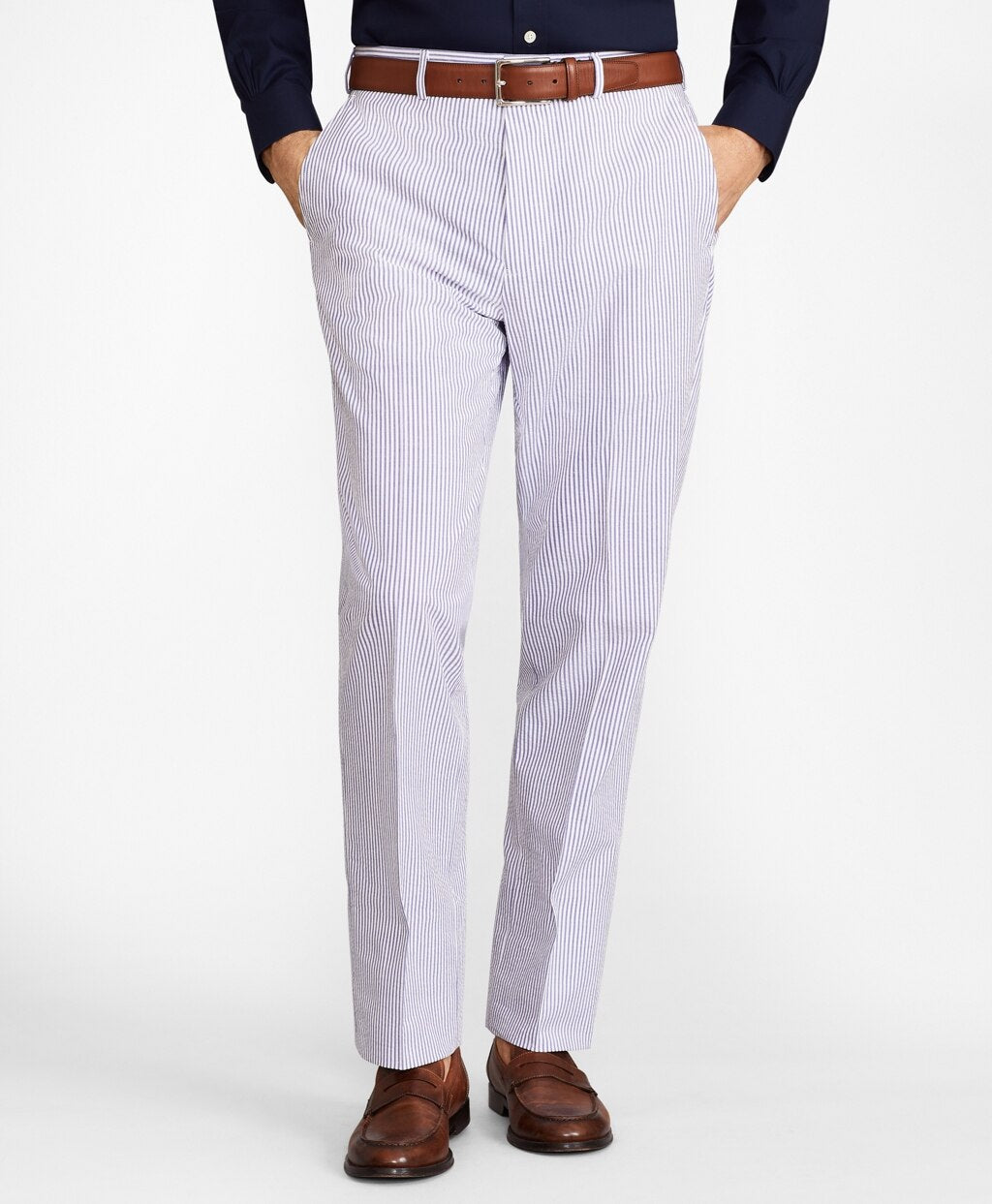 Brooks Brothers Men Madison Fit Stripe Seersucker Trousers