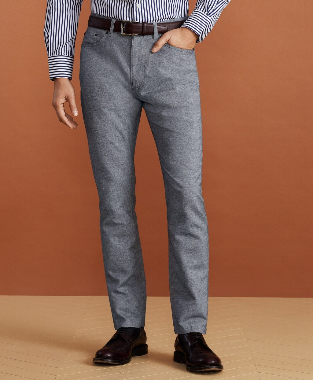 Brooks Brothers Men Golden Fleece® Five-Pocket Stretch Cotton-Linen Trousers