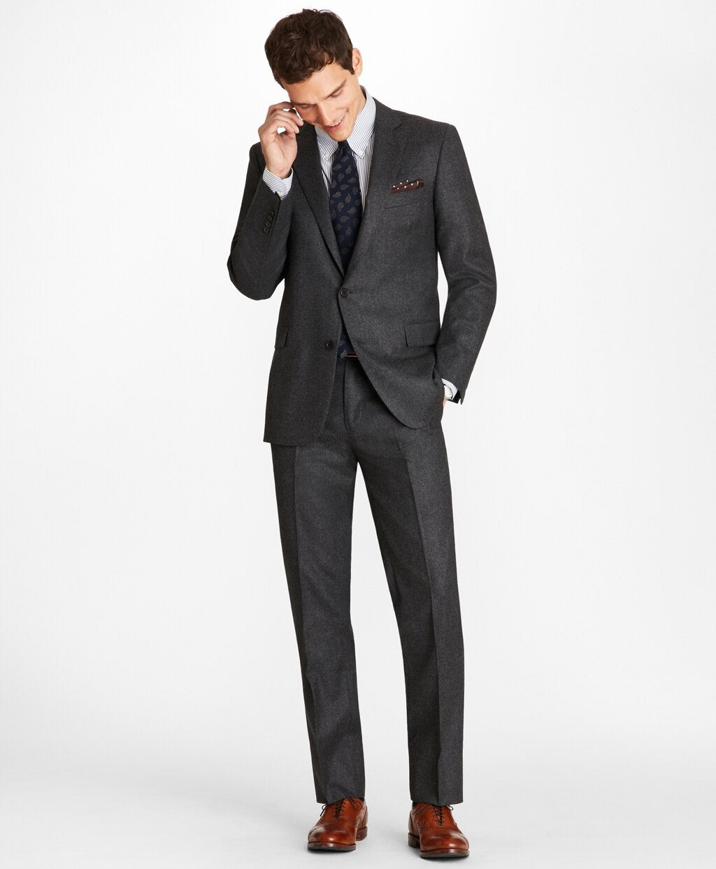 Brooks Brothers Men Regent Fit Stretch Flannel 1818 Suit