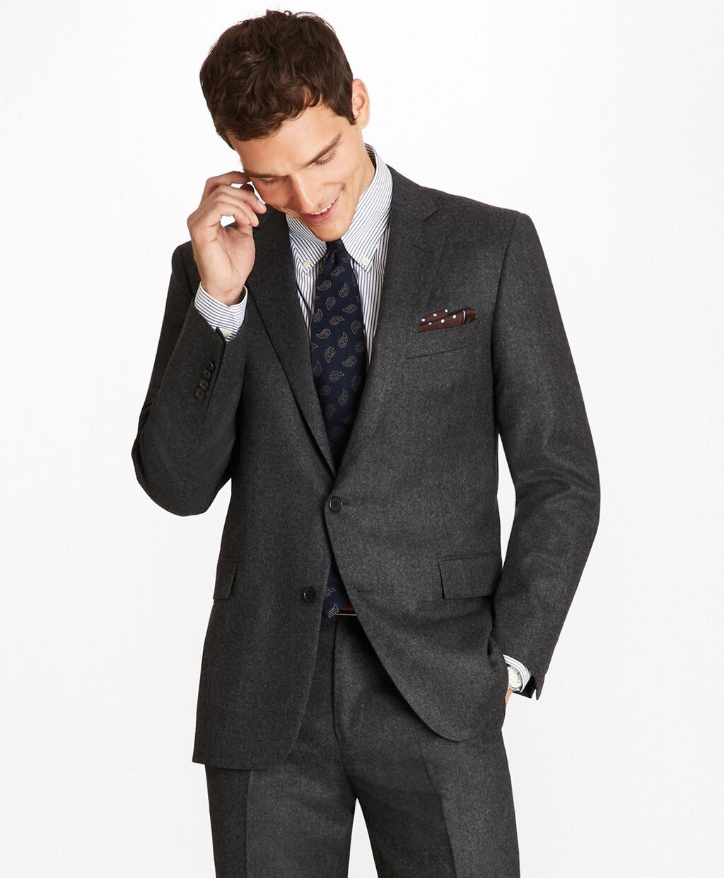 Brooks Brothers Men Regent Fit Stretch Flannel 1818 Suit