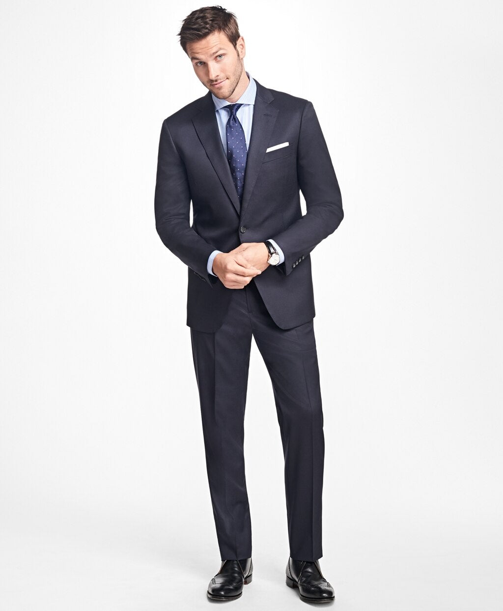 Brooks Brothers Men Regent Fit Stretch Wool Two-Button 1818 Suit