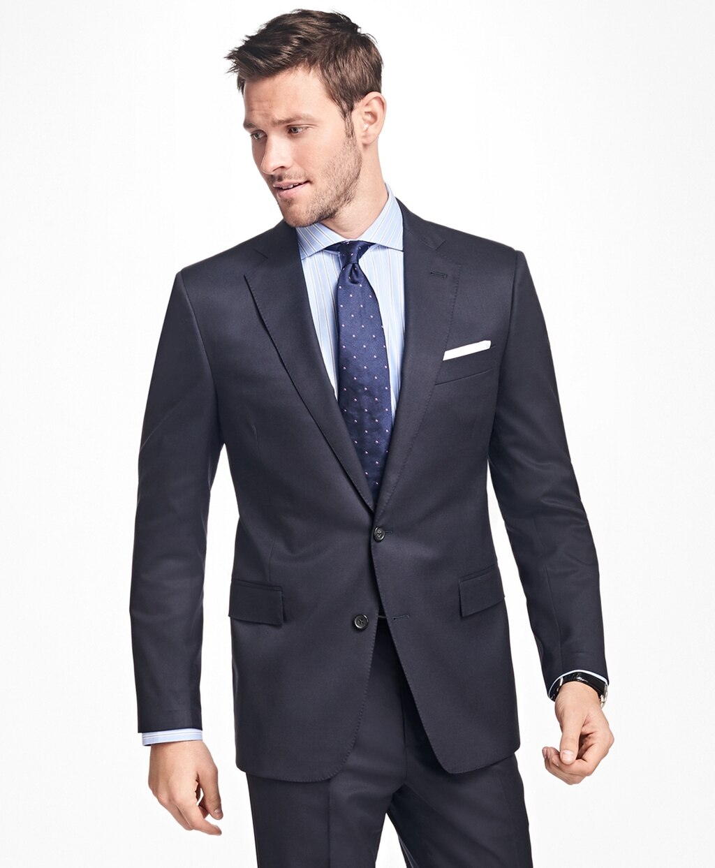 Brooks Brothers Men Regent Fit Stretch Wool Two-Button 1818 Suit