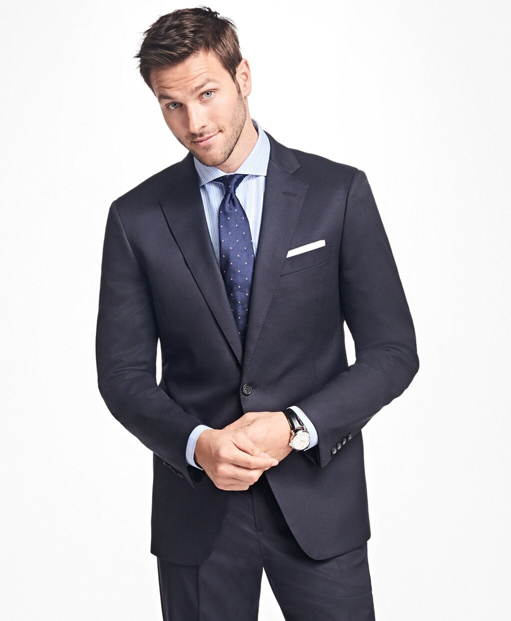 Brooks Brothers Men Regent Fit Stretch Wool Two-Button 1818 Suit