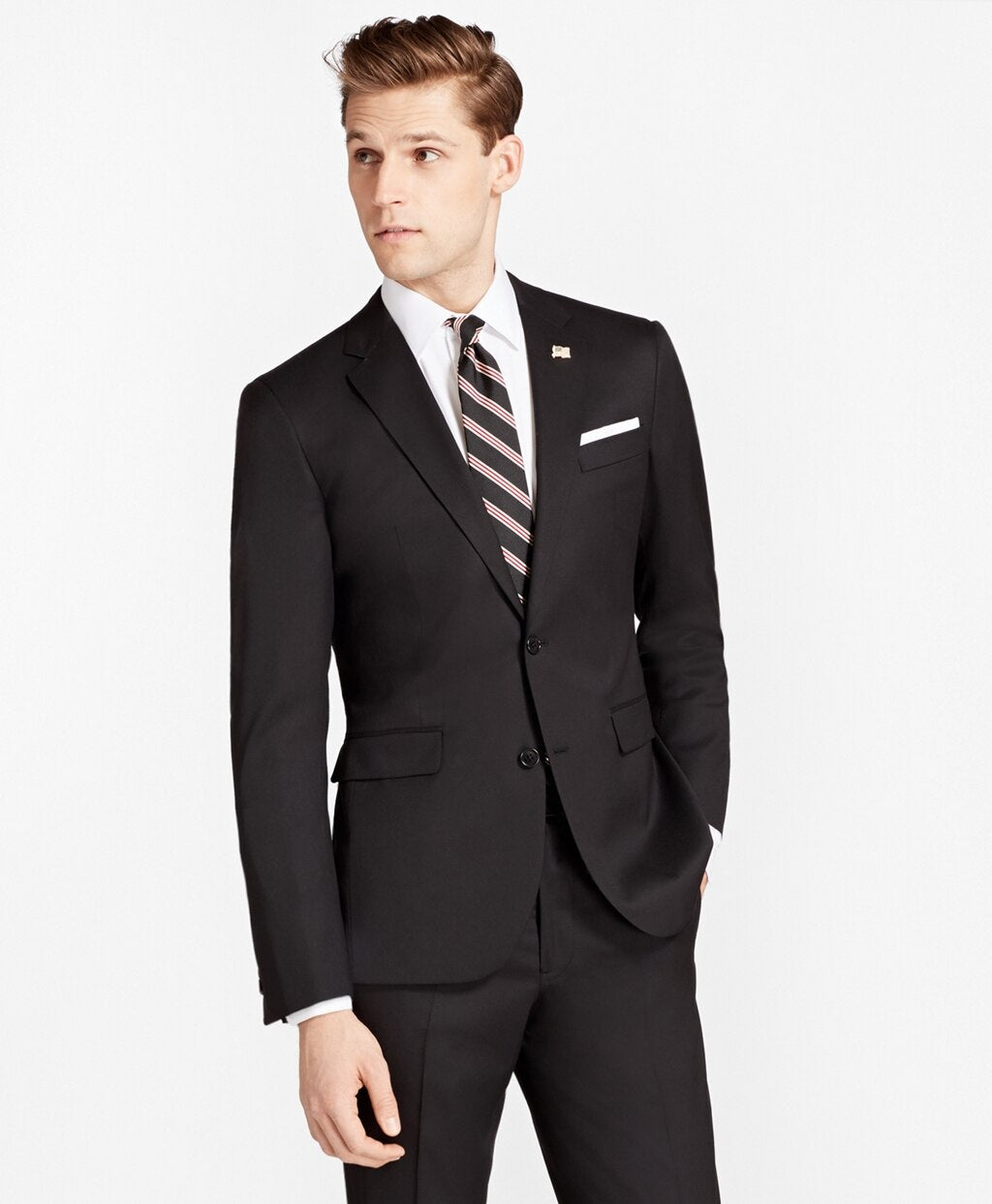 Brooks Brothers Men Milano Fit Stretch Wool Two-Button 1818 Suit