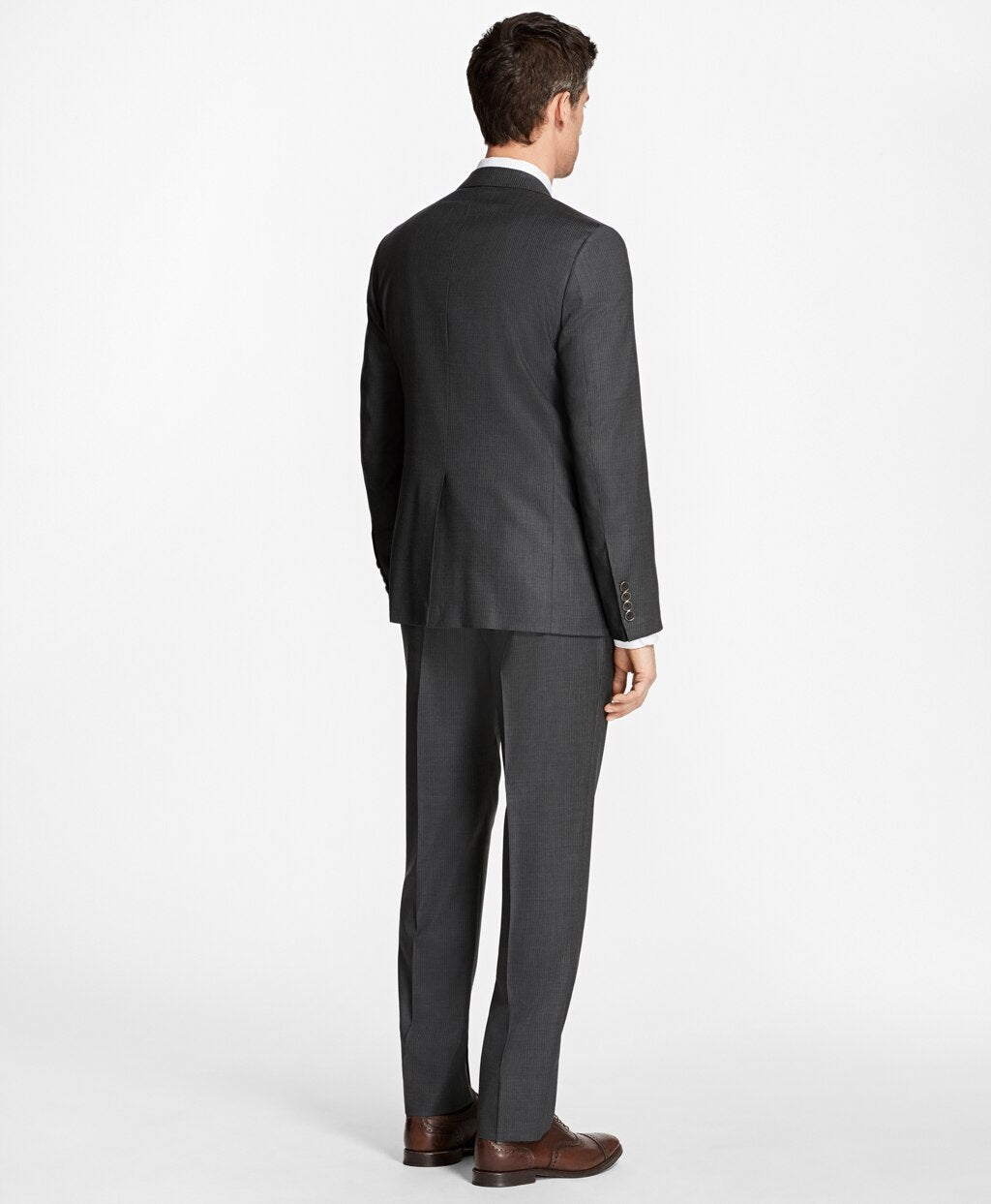 Brooks Brothers Men Regent Fit Saxxon™ Wool Slim Stripe 1818 Suit