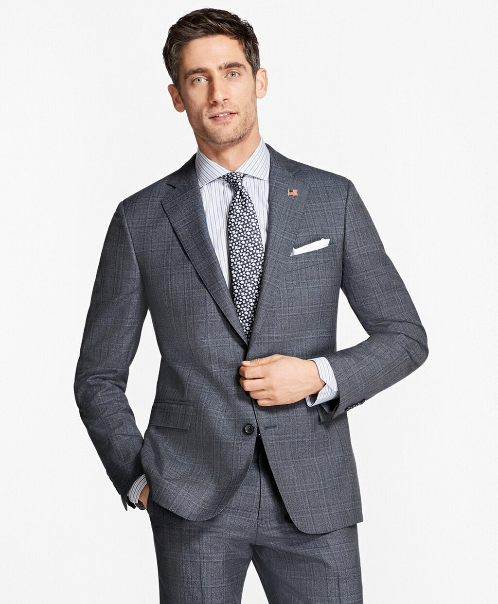 Brooks Brothers Men Regent Fit Plaid 1818 Suit