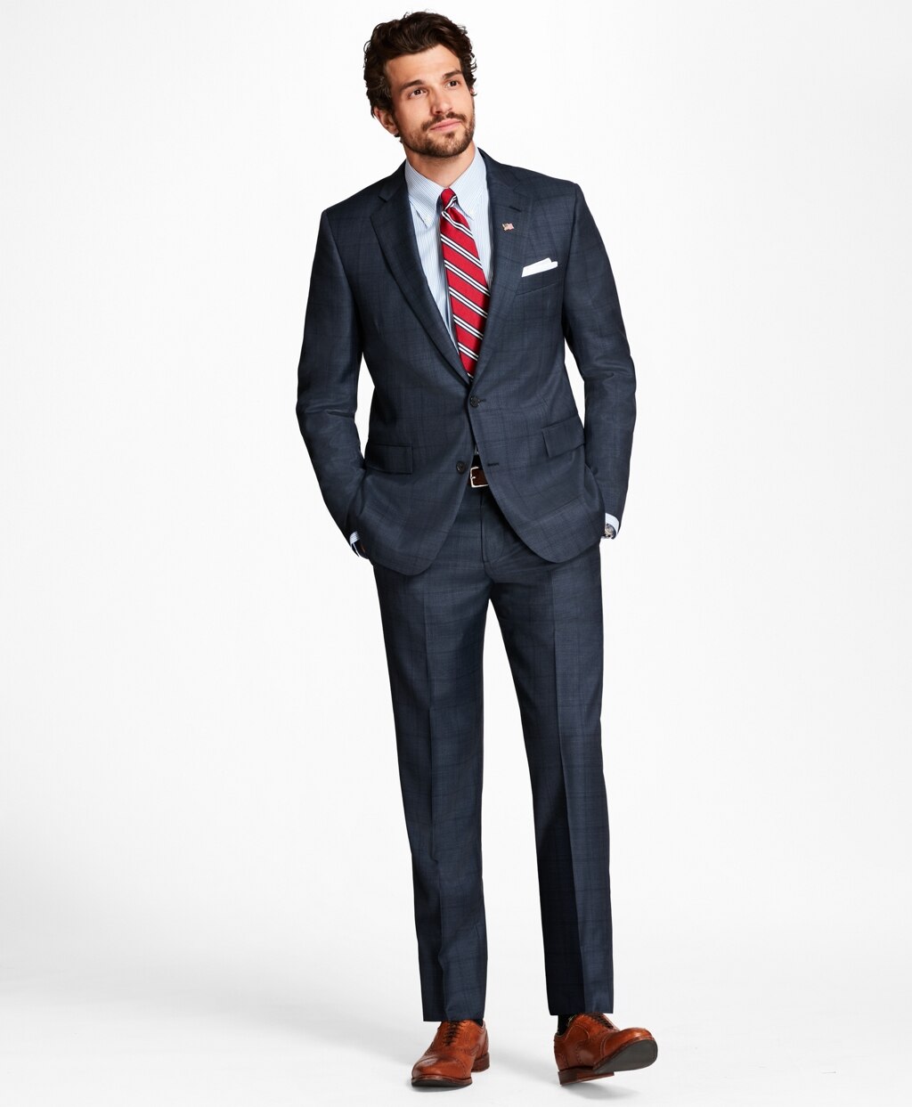 Brooks Brothers Men Regent Fit Plaid 1818 Suit