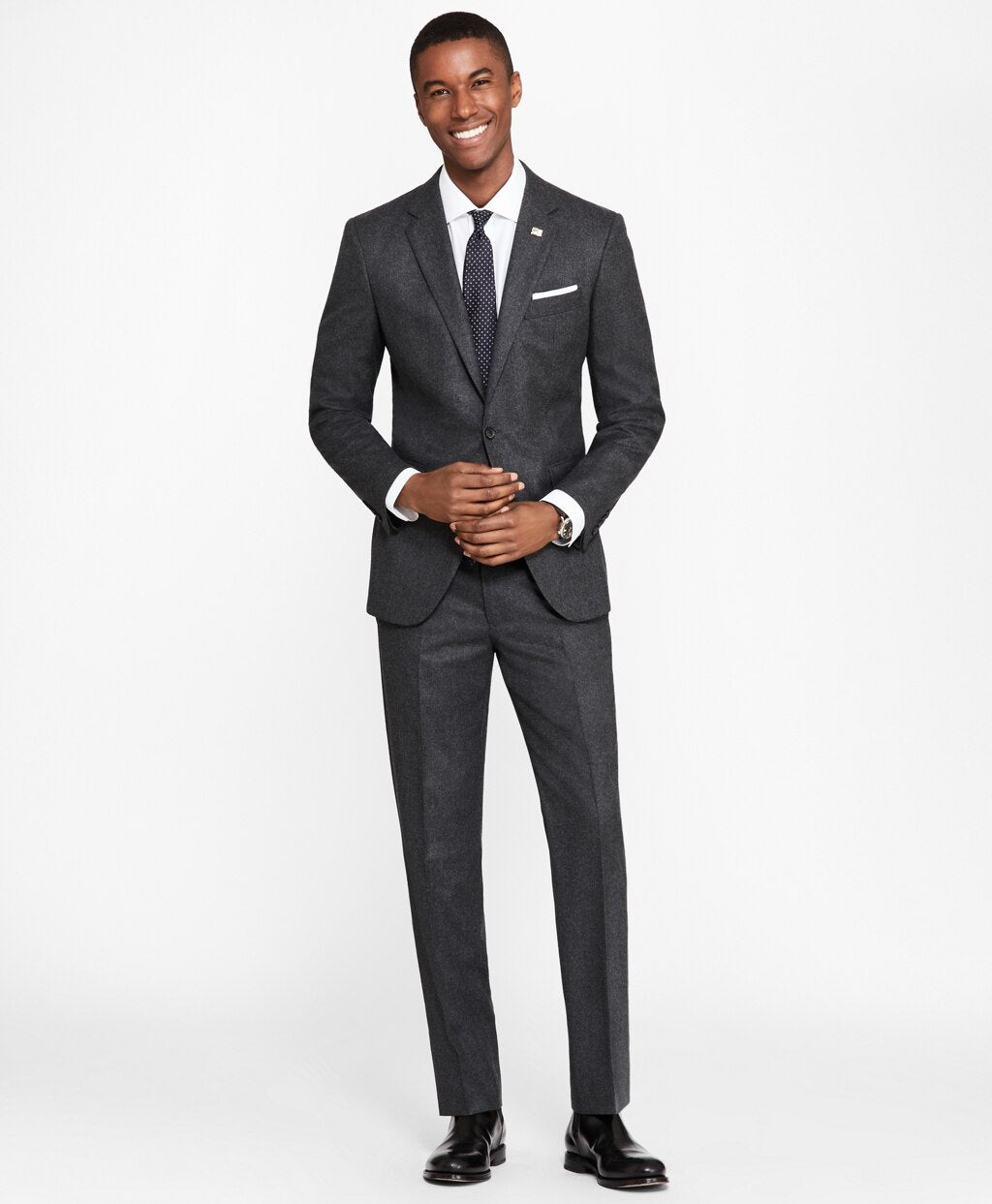 Brooks Brothers Men Milano Fit Stretch Flannel 1818 Suit