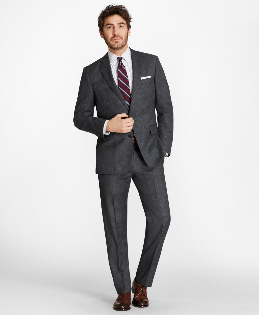 Brooks Brothers Men Regent Fit Plaid with Deco 1818 Suit