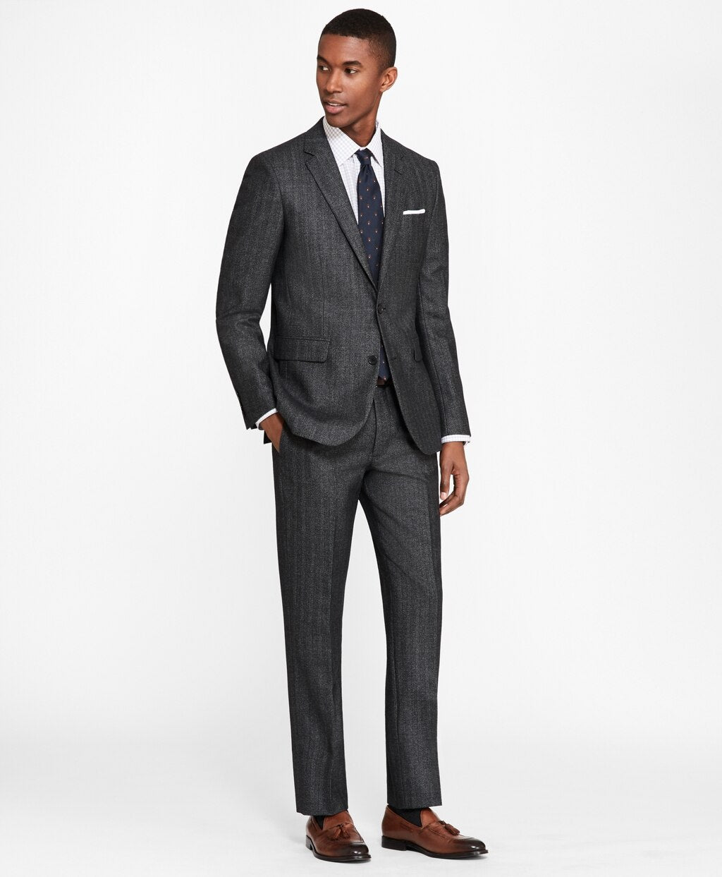 Brooks Brothers Men Milano Fit Herringbone 1818 Suit