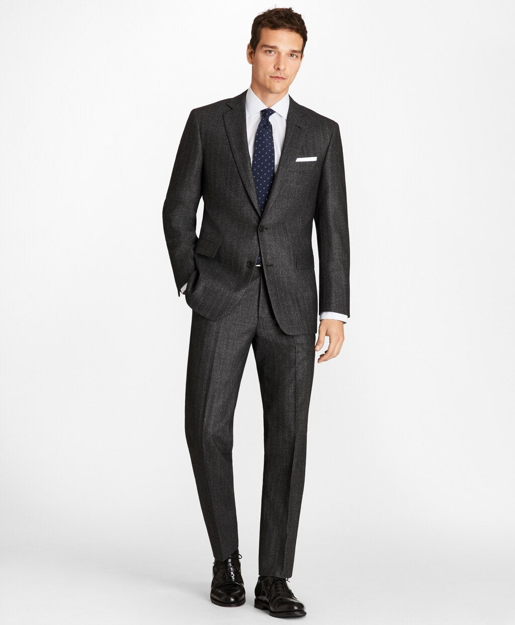 Brooks Brothers Men Regent Fit Herringbone 1818 Suit