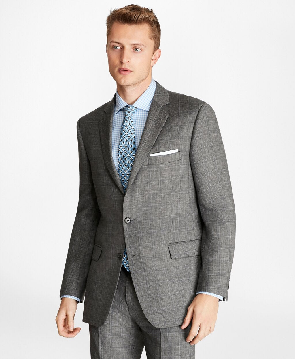 Brooks Brothers Men Regent Fit Saxxon™ Wool Plaid 1818 Suit