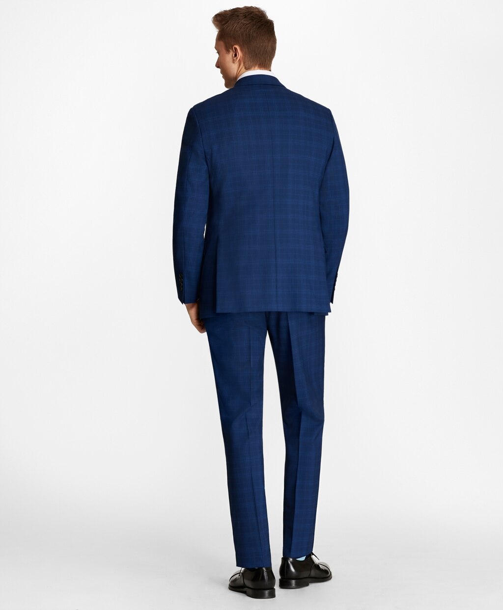 Brooks Brothers Men Regent Fit Saxxon™ Wool Three-Button Plaid 1818 Suit