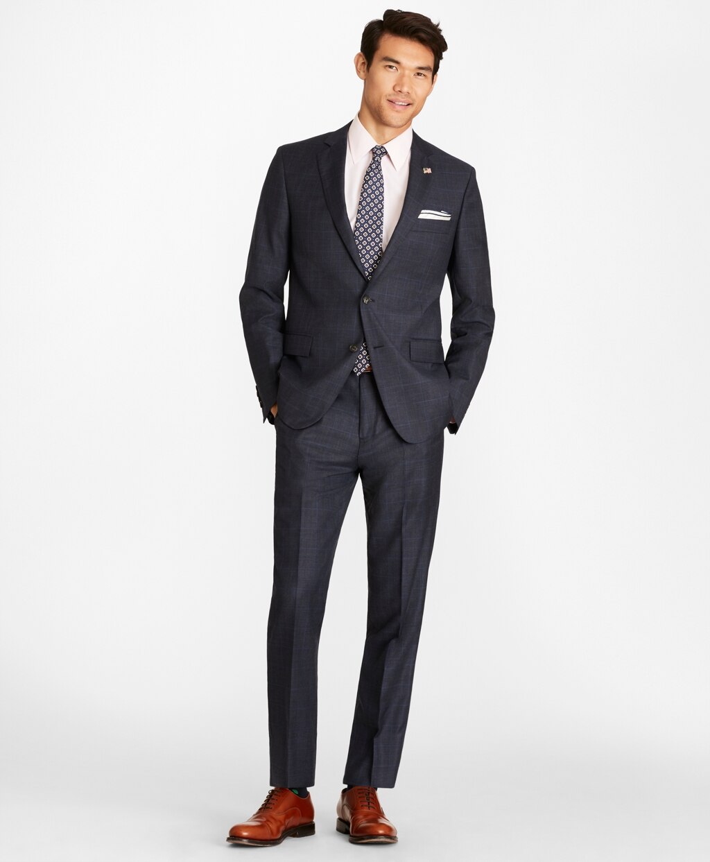Brooks Brothers Men Regent Fit Plaid 1818 Suit