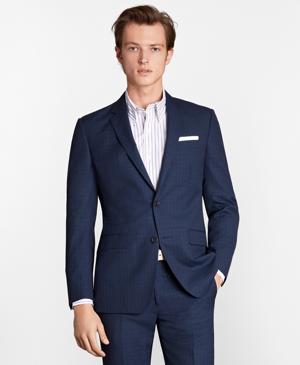 Brooks Brothers Men Milano Fit  Textured Weave 1818 Suit
