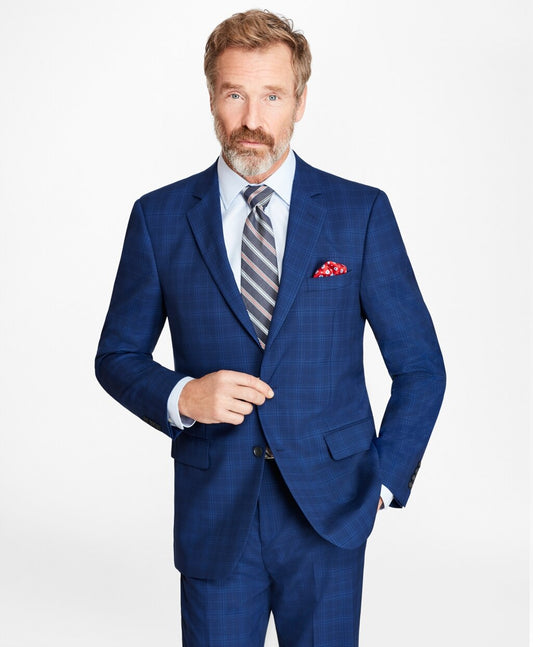 Brooks Brothers Men Madison Fit Saxxon™ Wool Plaid 1818 Suit