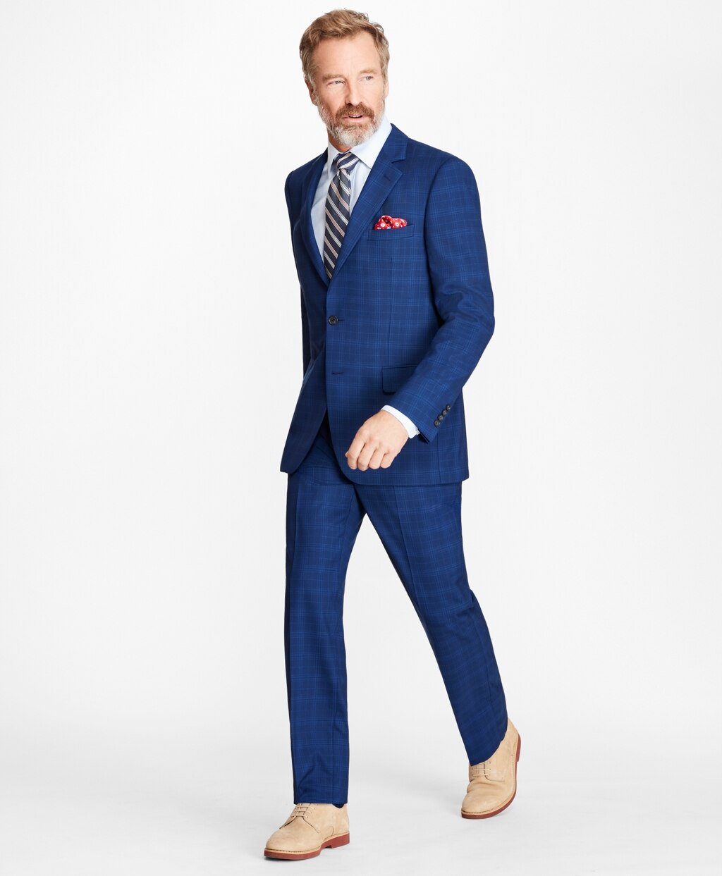 Brooks Brothers Men Madison Fit Saxxon™ Wool Plaid 1818 Suit
