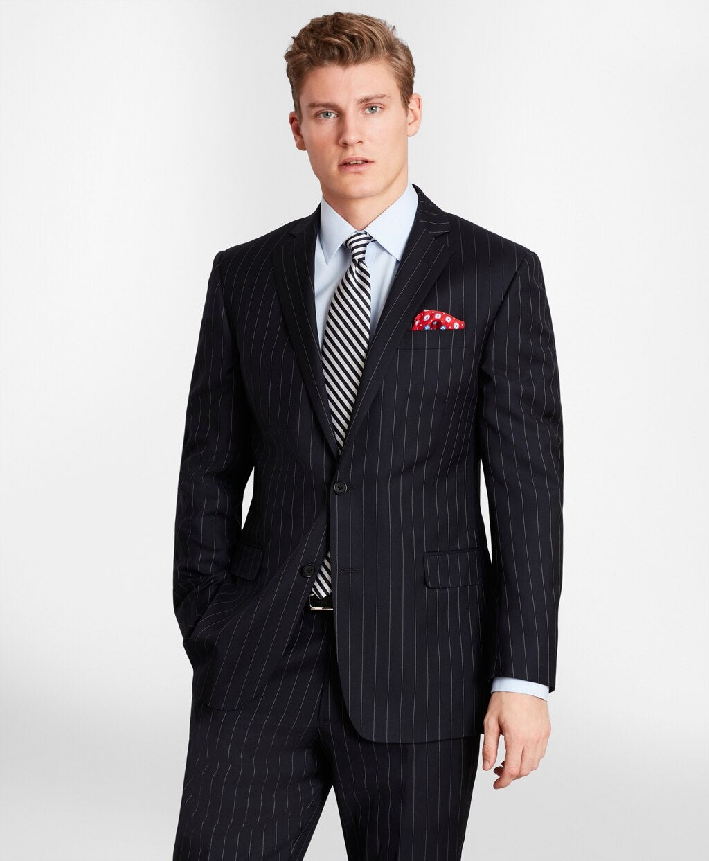 Brooks Brothers Men BrooksGate™ Milano-Fit Bead-Stripe Twill Suit Jacket