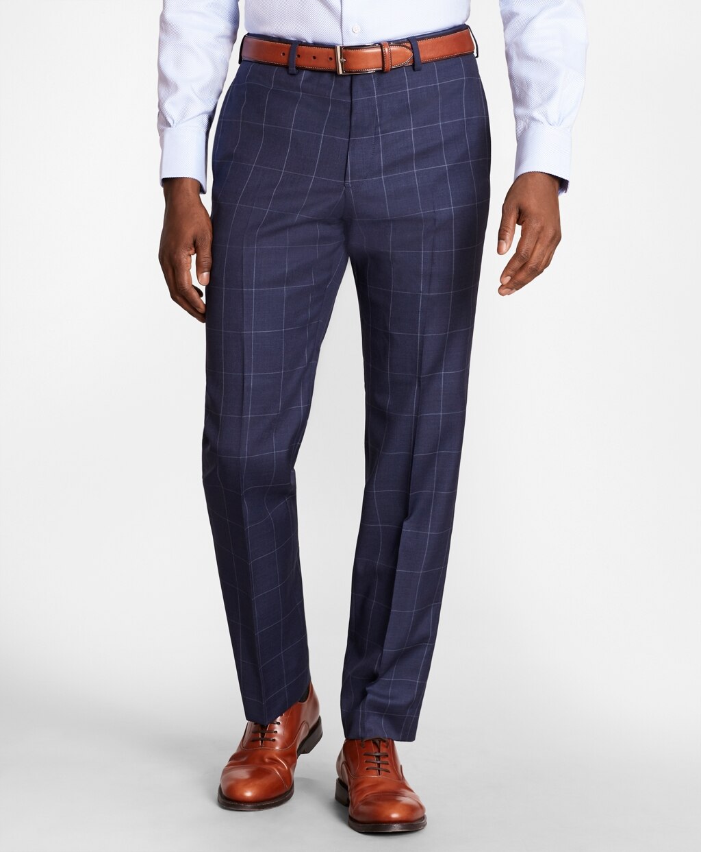 Brooks Brothers Men BrooksGate™ Regent-Fit Windowpane Wool Twill Suit Pants