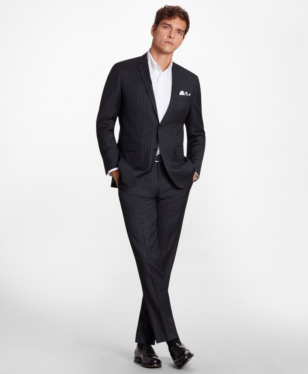 Brooks Brothers Men BrooksGate™ Milano-Fit Striped Wool Twill Suit Pants