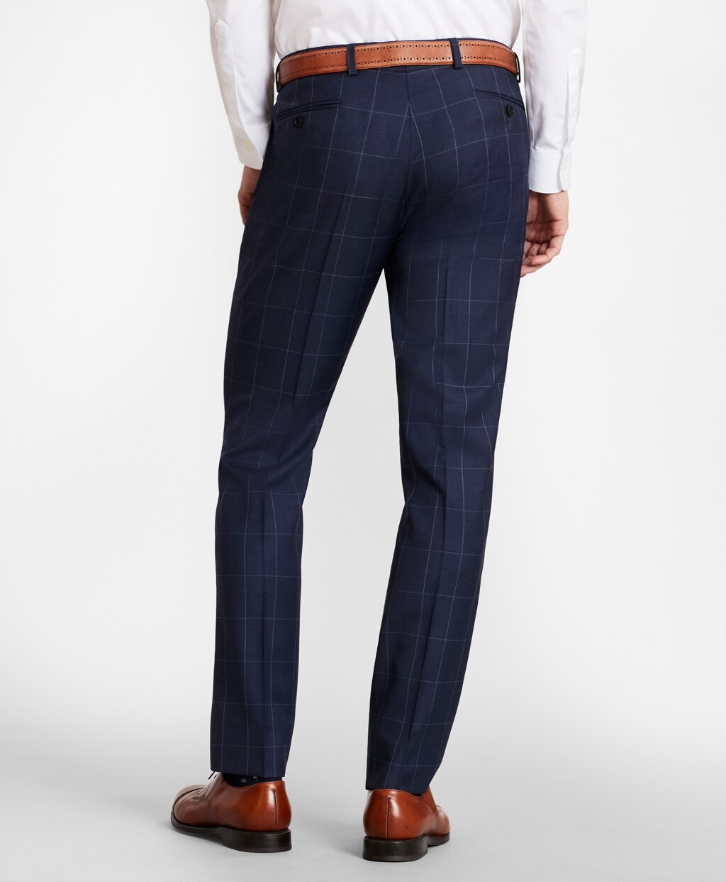 Brooks Brothers Men BrooksGate™ Milano-Fit Windowpane Wool Twill Suit Pants
