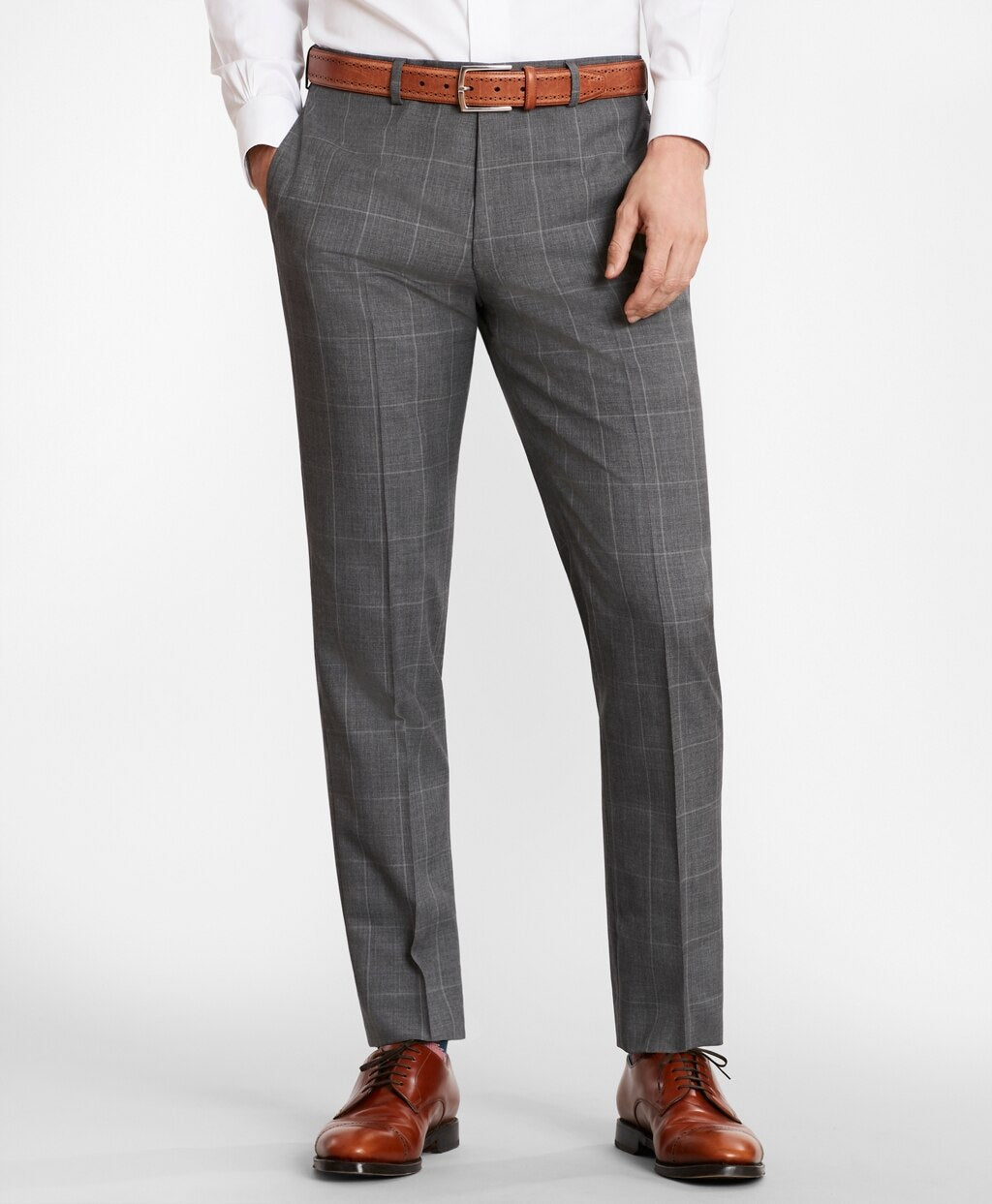 Brooks Brothers Men BrooksGate™ Milano-Fit Windowpane Wool Suit Pants