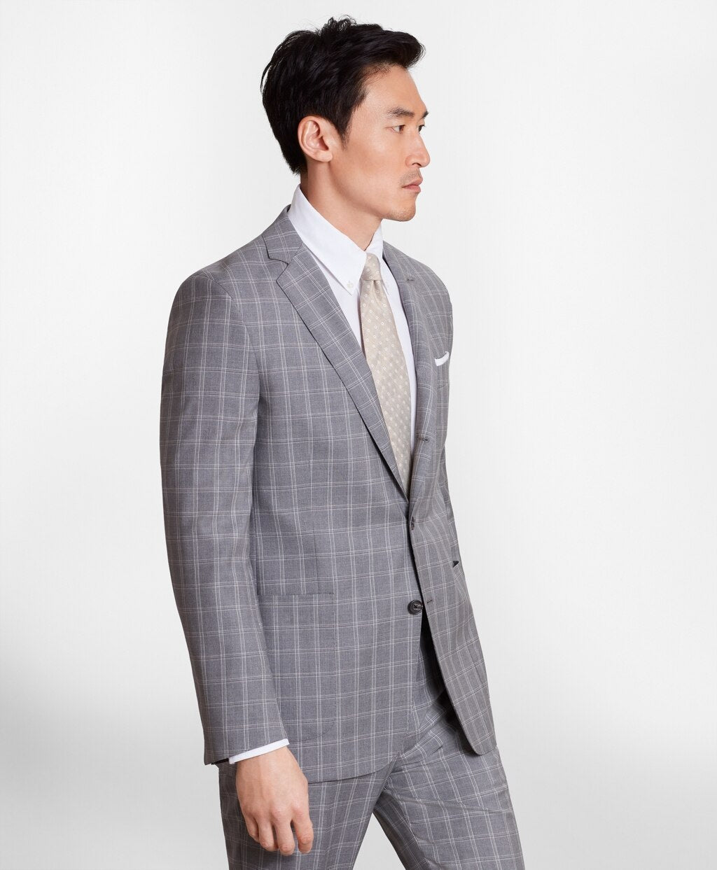 Brooks Brothers Men Regent Fit Three-Button Check 1818 Suit