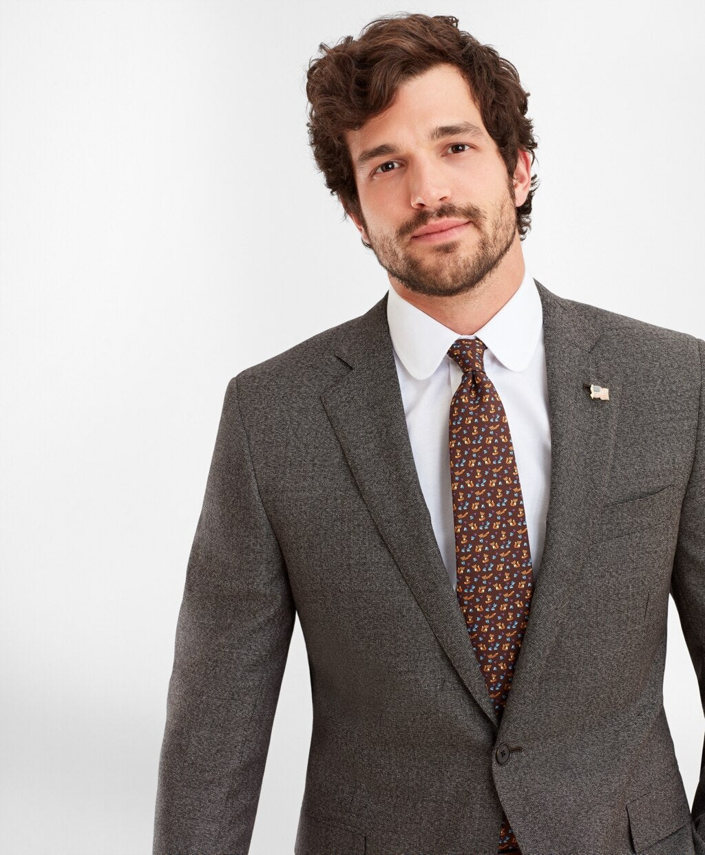 Brooks Brothers Men Regent Fit Two-Button Grey Black 1818 Suit