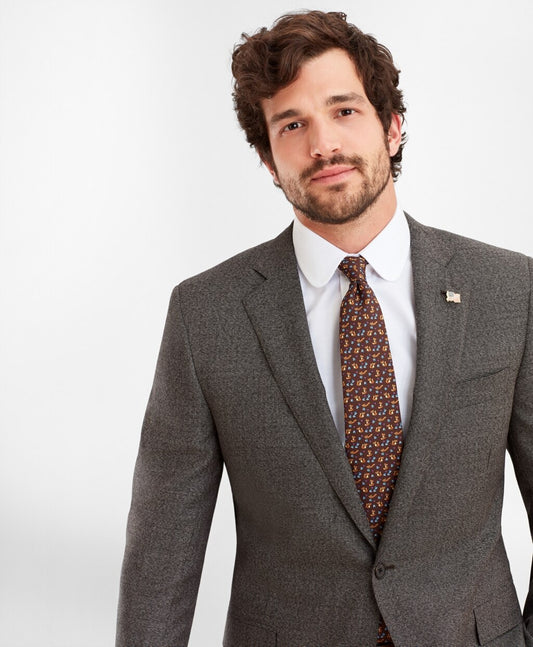 Brooks Brothers Men Regent Fit Two-Button Grey Black 1818 Suit