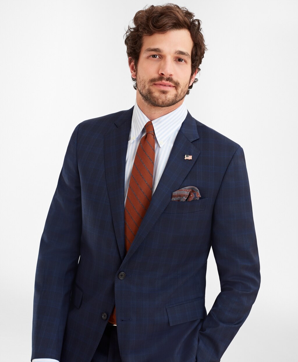 Brooks Brothers Men Regent Fit Glen Plaid 1818 Suit