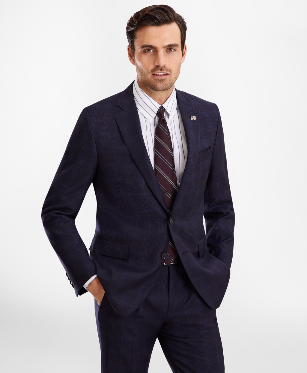 Brooks Brothers Men Regent Fit Plaid 1818 Suit