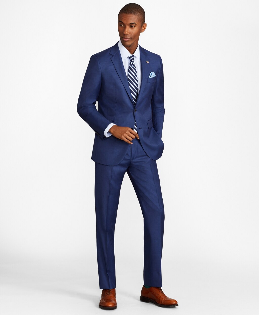 Brooks Brothers Men Milano Fit Sharkskin 1818 Suit