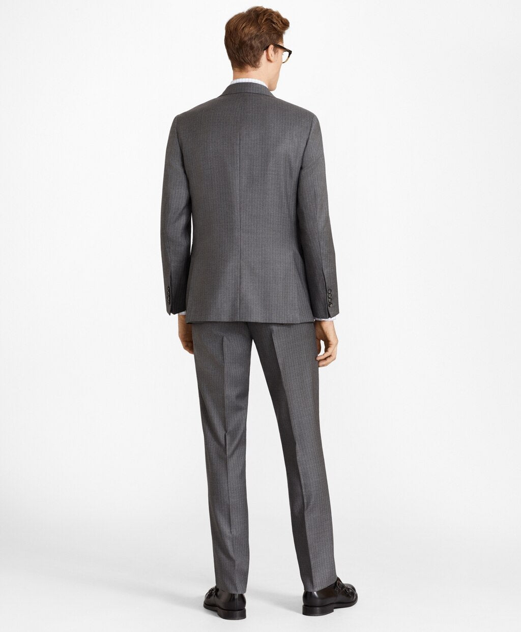 Brooks Brothers Men Milano Fit Two-Button Stripe 1818 Suit