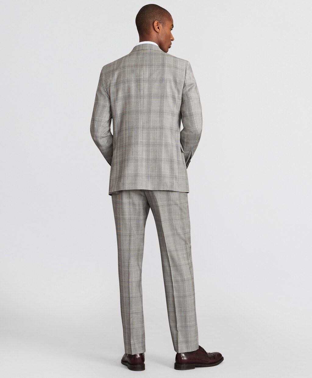 Brooks Brothers Men Madison Fit Three-Button Plaid 1818 Suit